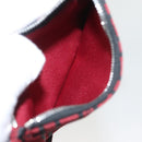 FENDI Zucchino Canvas Hand Bag Red Silver Auth 124864V-25