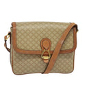 CELINE Macadam Canvas Shoulder Bag Beige Gold Auth 124879-1
