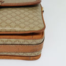 CELINE Macadam Canvas Shoulder Bag Beige Gold Auth 124879-15