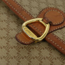 CELINE Macadam Canvas Shoulder Bag Beige Gold Auth 124879-9