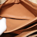 CELINE Macadam Canvas Shoulder Bag Beige Gold Auth 124879-22