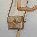 CELINE Macadam Canvas Shoulder Bag Beige Gold Auth 124879-23