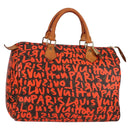 LOUIS VUITTON Monogram Graffiti Speedy 30 Hand Bag Orange M93705 Auth 124885V-1