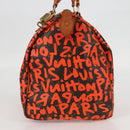 LOUIS VUITTON Monogram Graffiti Speedy 30 Hand Bag Orange M93705 Auth 124885V-3