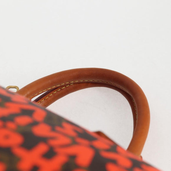 LOUIS VUITTON Monogram Graffiti Speedy 30 Hand Bag Orange M93705 Auth 124885V