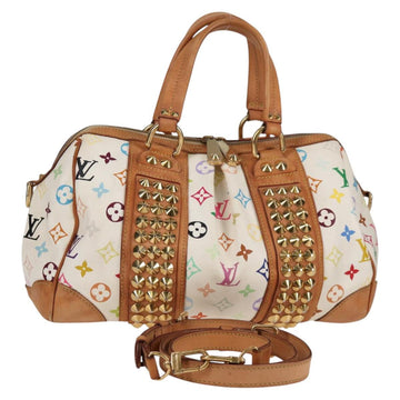 LOUIS VUITTON Monogram Multicolor Courtney MM Bag 2way White M45641 Auth 124888
