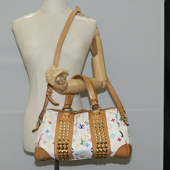 LOUIS VUITTON Monogram Multicolor Courtney MM Bag 2way White M45641 Auth 124889V