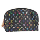 LOUIS VUITTON Multicolor Pochette Cosmetic Pouch Black M47355 Auth 124893V-1