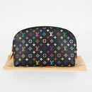 LOUIS VUITTON Multicolor Pochette Cosmetic Pouch Black M47355 Auth 124893V-12