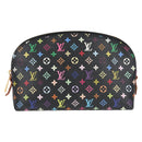 LOUIS VUITTON Multicolor Pochette Cosmetic Pouch Black M47355 Auth 124893V-13