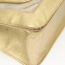 CHANEL Matelasse Chain Shoulder Bag Vinyl Clear Gold CC Auth 124906-17