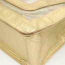 CHANEL Matelasse Chain Shoulder Bag Vinyl Clear Gold CC Auth 124906-8