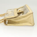 CHANEL Matelasse Chain Shoulder Bag Vinyl Clear Gold CC Auth 124906-4