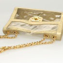 CHANEL Matelasse Chain Shoulder Bag Vinyl Clear Gold CC Auth 124906-6