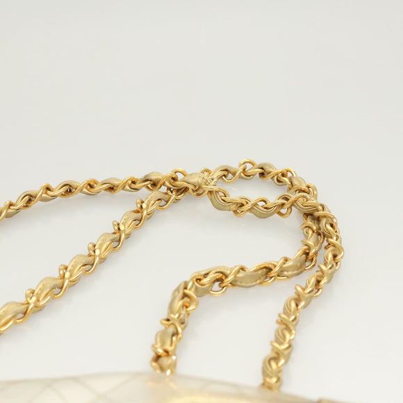CHANEL Matelasse Chain Shoulder Bag Vinyl Clear Gold CC Auth 124906