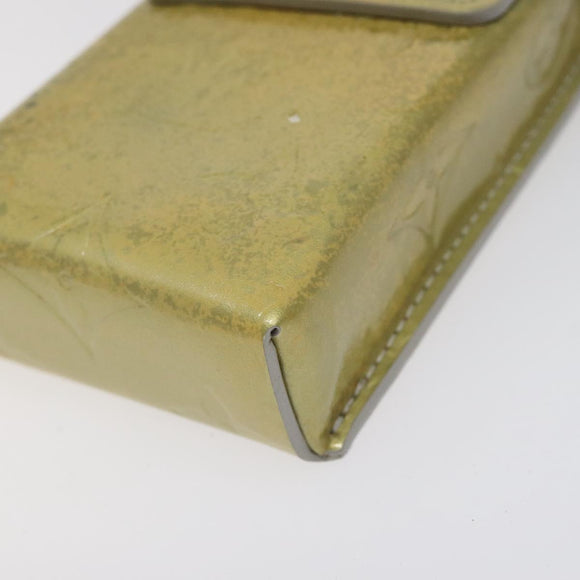 LOUIS VUITTON Monogram Vernis Green Cigarette Case Gris LV Auth 124911