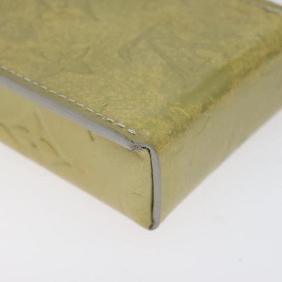 LOUIS VUITTON Monogram Vernis Green Cigarette Case Gris LV Auth 124911