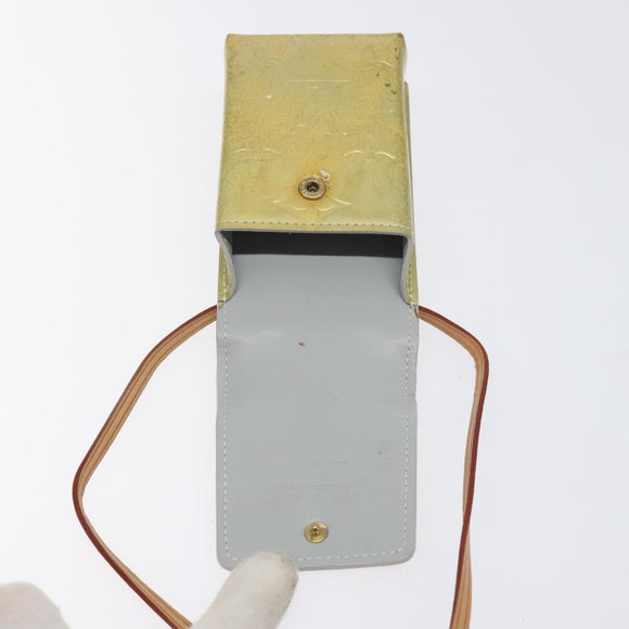 LOUIS VUITTON Monogram Vernis Green Cigarette Case Gris LV Auth 124911