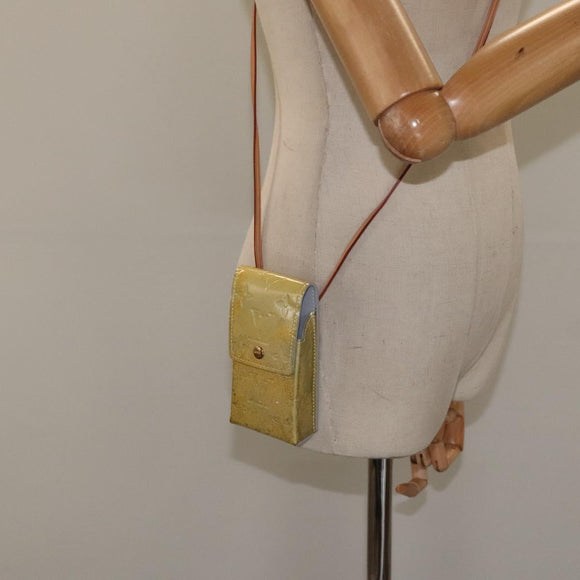 LOUIS VUITTON Monogram Vernis Green Cigarette Case Gris LV Auth 124911