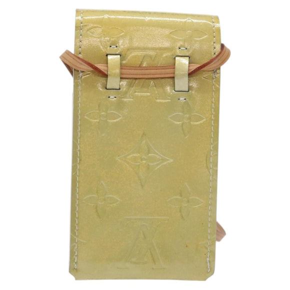 LOUIS VUITTON Monogram Vernis Green Cigarette Case Gris LV Auth 124911