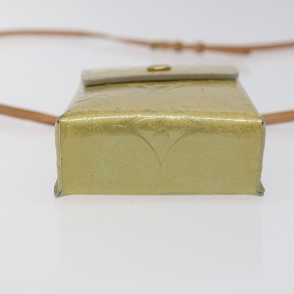 LOUIS VUITTON Monogram Vernis Green Cigarette Case Gris LV Auth 124911