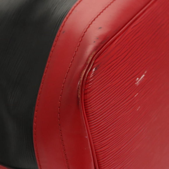 LOUIS VUITTON Epi Noe Shoulder Bag Bicolor Black Red M44017 LV Auth 124928