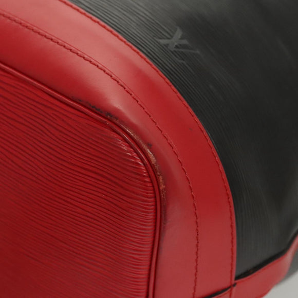 LOUIS VUITTON Epi Noe Shoulder Bag Bicolor Black Red M44017 LV Auth 124928