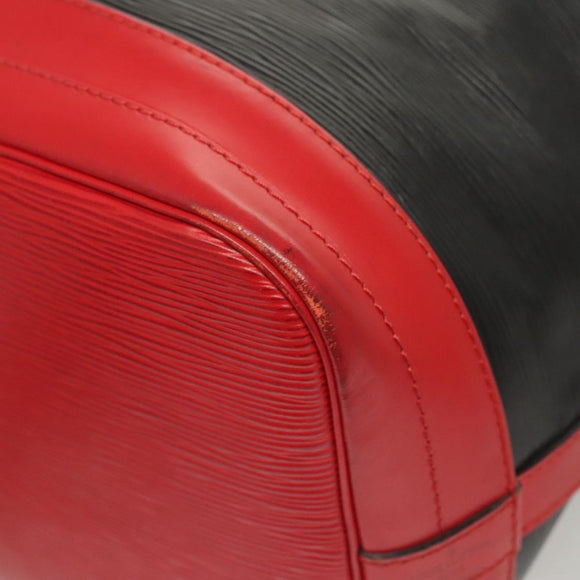 LOUIS VUITTON Epi Noe Shoulder Bag Bicolor Black Red M44017 LV Auth 124928
