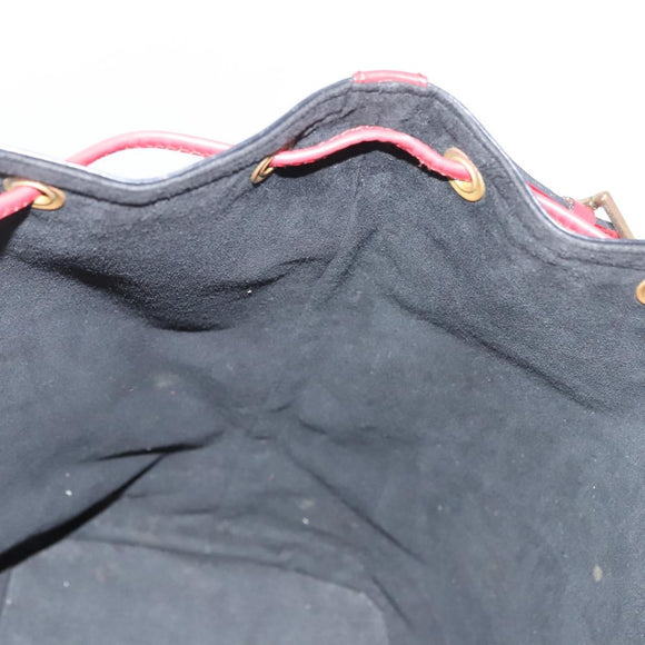 LOUIS VUITTON Epi Noe Shoulder Bag Bicolor Black Red M44017 LV Auth 124928