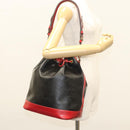 LOUIS VUITTON Epi Noe Shoulder Bag Bicolor Black Red M44017 LV Auth 124928-21
