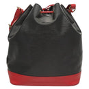 LOUIS VUITTON Epi Noe Shoulder Bag Bicolor Black Red M44017 LV Auth 124928-2