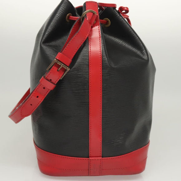 LOUIS VUITTON Epi Noe Shoulder Bag Bicolor Black Red M44017 LV Auth 124928