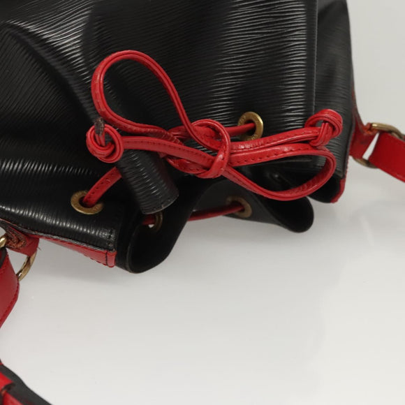LOUIS VUITTON Epi Noe Shoulder Bag Bicolor Black Red M44017 LV Auth 124928