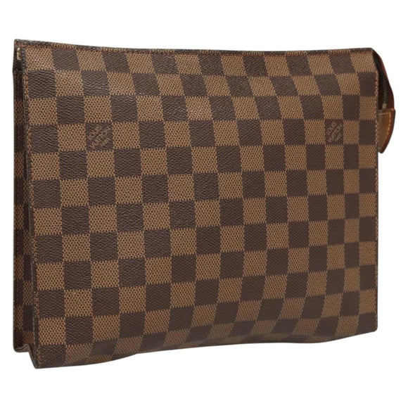 LOUIS VUITTON Damier Ebene Posh Toilette 26 Pouch N47543 LV Auth 124944