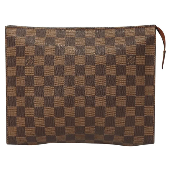 LOUIS VUITTON Damier Ebene Posh Toilette 26 Pouch N47543 LV Auth 124944