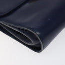 Salvatore Ferragamo Gancini Shoulder Bag Leather Blue Gold Auth 124976-14