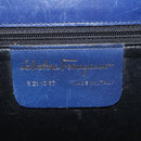 Salvatore Ferragamo Gancini Shoulder Bag Leather Blue Gold Auth 124976-12