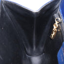 Salvatore Ferragamo Gancini Shoulder Bag Leather Blue Gold Auth 124976-19