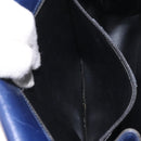 Salvatore Ferragamo Gancini Shoulder Bag Leather Blue Gold Auth 124976-20