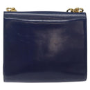 Salvatore Ferragamo Gancini Shoulder Bag Leather Blue Gold Auth 124976-2