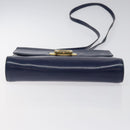 Salvatore Ferragamo Gancini Shoulder Bag Leather Blue Gold Auth 124976-5