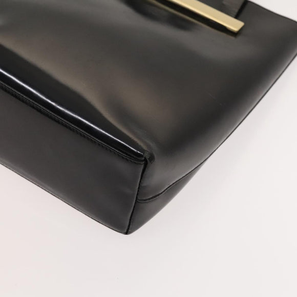 GUCCI Hand Bag Patent leather Black Gold 000 2058 0558 0 Auth 124983