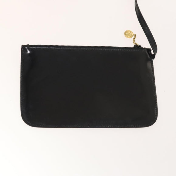 GUCCI Hand Bag Patent leather Black Gold 000 2058 0558 0 Auth 124983