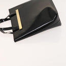 GUCCI Hand Bag Patent leather Black Gold 000 2058 0558 0 Auth 124983-4