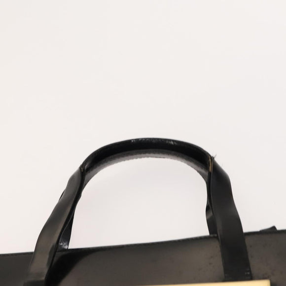 GUCCI Hand Bag Patent leather Black Gold 000 2058 0558 0 Auth 124983