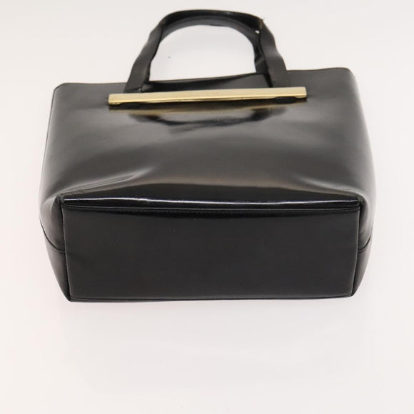 GUCCI Hand Bag Patent leather Black Gold 000 2058 0558 0 Auth 124983