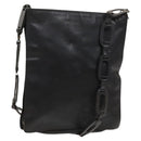 GUCCI Shoulder Bag Leather Black Gold Auth 124984-1