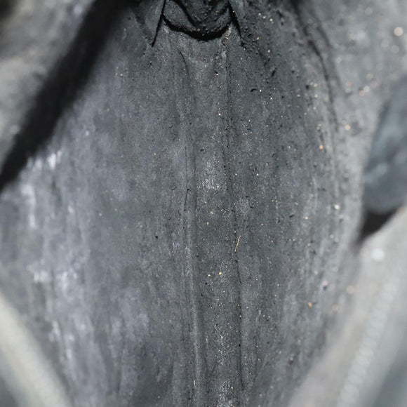 GUCCI Shoulder Bag Leather Black Gold Auth 124984