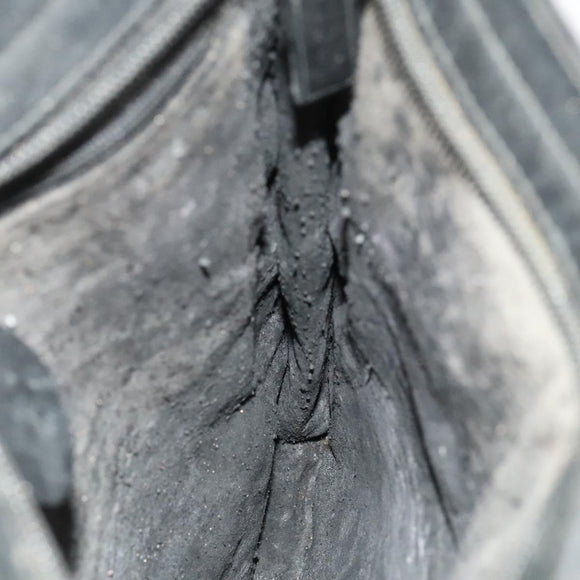 GUCCI Shoulder Bag Leather Black Gold Auth 124984