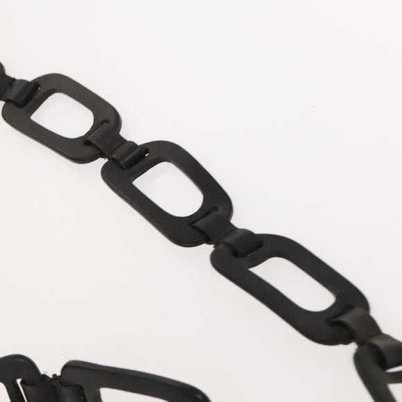 GUCCI Shoulder Bag Leather Black Gold Auth 124984